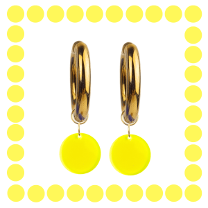 Créoles Epaisses Rond Plexiglass Jaune Fluo