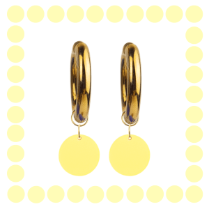 Créoles Epaisses Rond Plexiglass Jaune Pastel