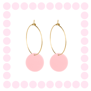 Créoles Fines Rond en plexiglass Rose Pastel