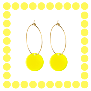 Créoles Fines Rond en plexiglass Jaune Fluo