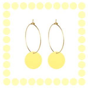 Créoles Fines Rond en plexiglass Jaune Pastel