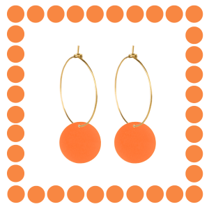 Créoles Fines Rond en plexiglass Orange Spritz