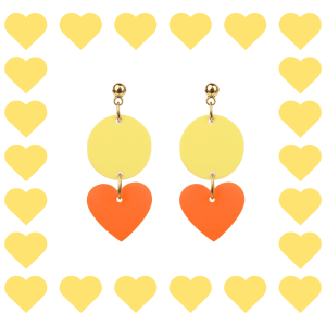 Boucles d’oreilles fantaisie en plexiglass Mini Zoé Jaune et Orange