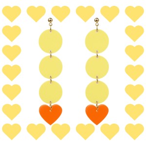 Boucles d’oreilles fantaisie en plexiglass Maxi Zoé Jaune et Orange