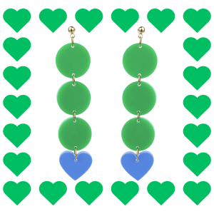 Boucles d’oreilles fantaisie en plexiglass Maxi Zoé Vert et Bleu