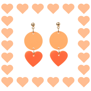 Boucles d’oreilles fantaisie en plexiglass Mini Zoé Pêche et Orange