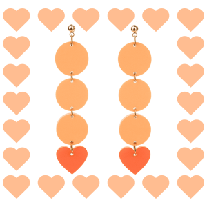 Boucles d’oreilles fantaisie en plexiglass Maxi Zoé Pêche et Orange