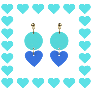 Boucles d’oreilles fantaisie en plexiglass Mini Zoé bleu menthe
