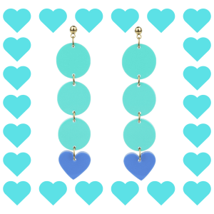 Boucles d’oreilles fantaisie en plexiglass Maxi Zoé Bleu menthe