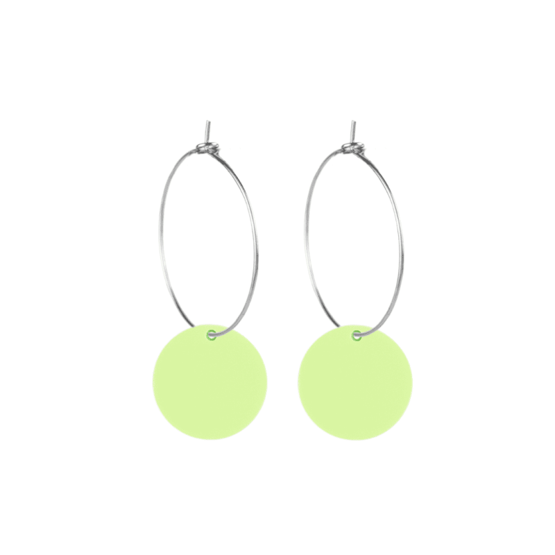 Créoles Fines Rond en plexiglass Vert Pastel