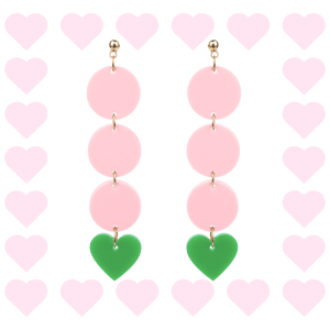 Boucles d’oreilles fantaisie en plexiglass Maxi Zoé Rose et Vert
