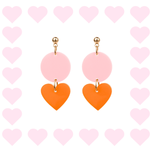 Boucles d’oreilles fantaisie en plexiglass Mini Zoé Rose et Orange