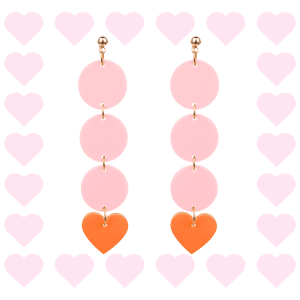 Boucles d’oreilles fantaisie en plexiglass Maxi Zoé Rose et Orange