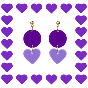 Boucles d’oreilles fantaisie en plexiglass Mini Zoé Violet et Lila
