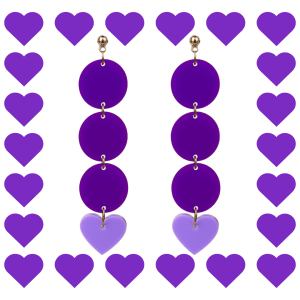 Boucles d’oreilles fantaisie en plexiglass Maxi Zoé Violet et Lila