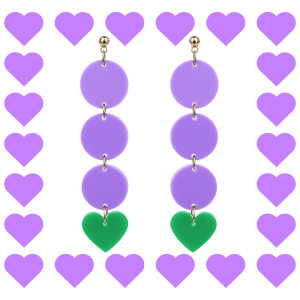 Boucles d’oreilles fantaisie en plexiglass Maxi Zoé Lila et Vert
