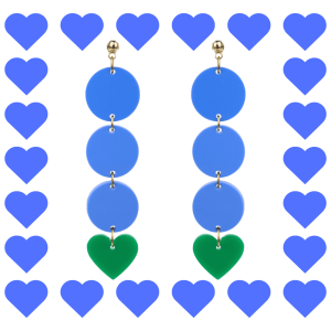 Boucles d’oreilles fantaisie en plexiglass Maxi Zoé bleu et vert