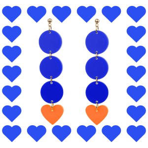 Boucles d’oreilles fantaisie en plexiglass Maxi Zoé Bleu et Orange