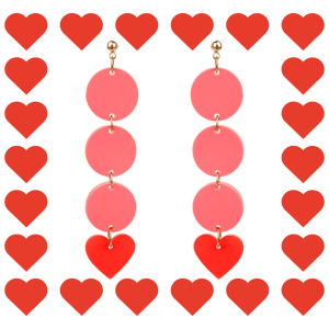 Boucles d’oreilles fantaisie en plexiglass Maxi Zoé rose et rouge