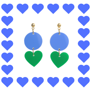 Boucles d’oreilles fantaisie en plexiglass Mini Zoé Bleu et Vert