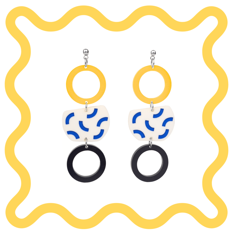 Boucles d'oreilles fantaisie Memphis - Cucumber
