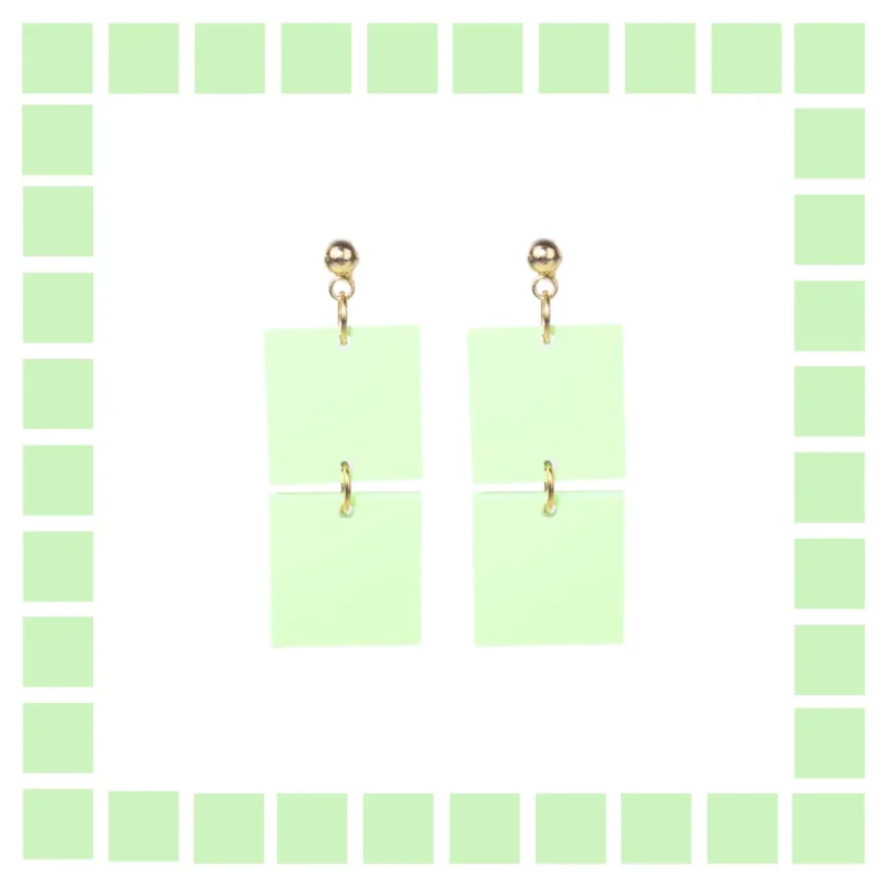 Boucles d’oreilles géométriques en plexiglass Vert Pastel