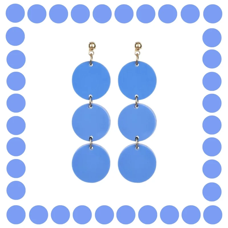 Boucles d’oreilles géométriques en plexiglass Bleu Dauphin